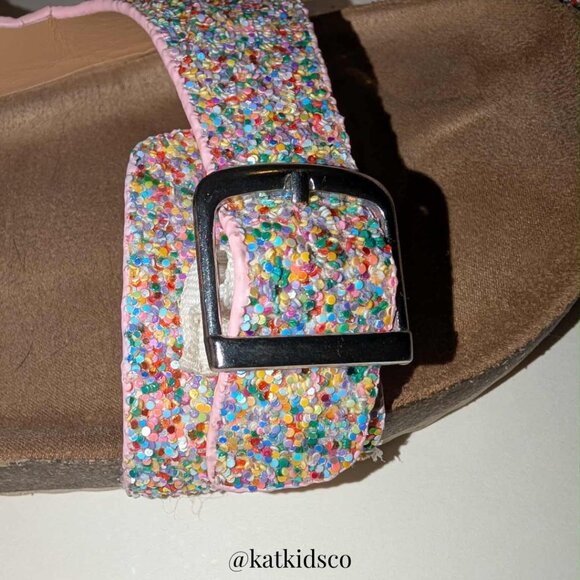 Cat & Jack Girls Glitter Buckle Sandals – Size 4 - Picture 5 of 13